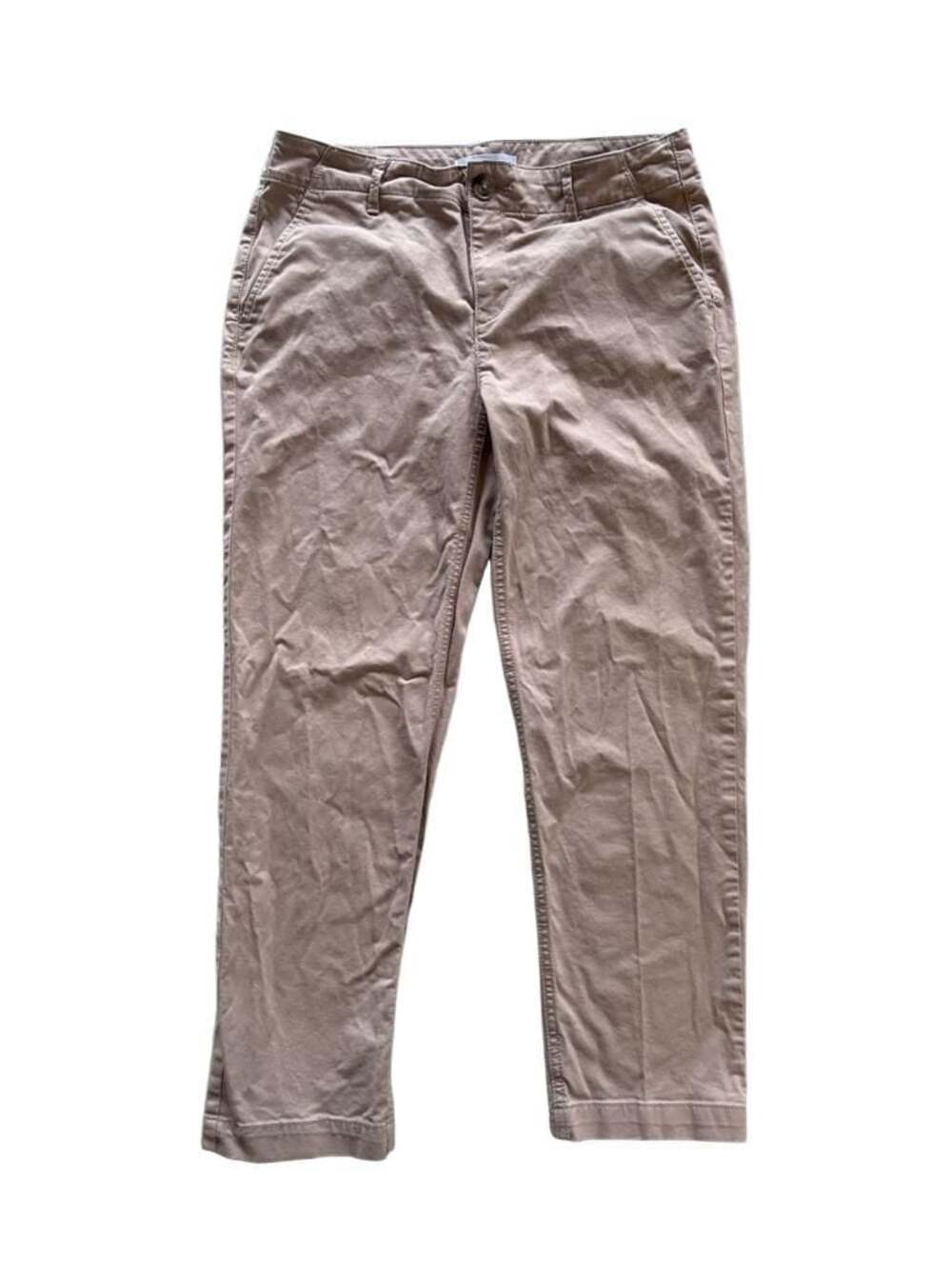 Women’s Khaki Chino Pants Size 8 Est. Tan Slim Straight Ankle Casual Cotton